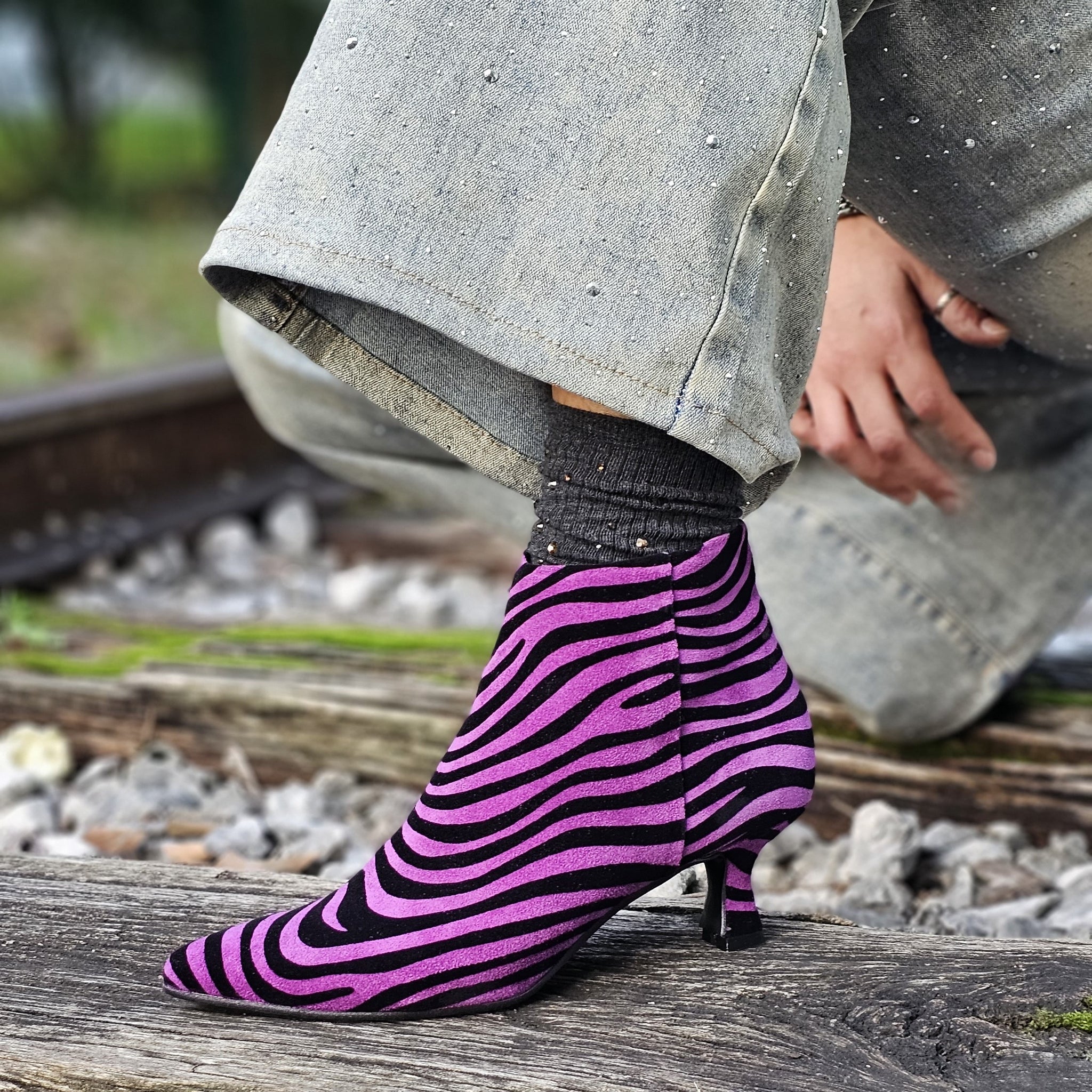 Martina Tronchetti Con Suola In Gomma Stivaletto Martina Zebra