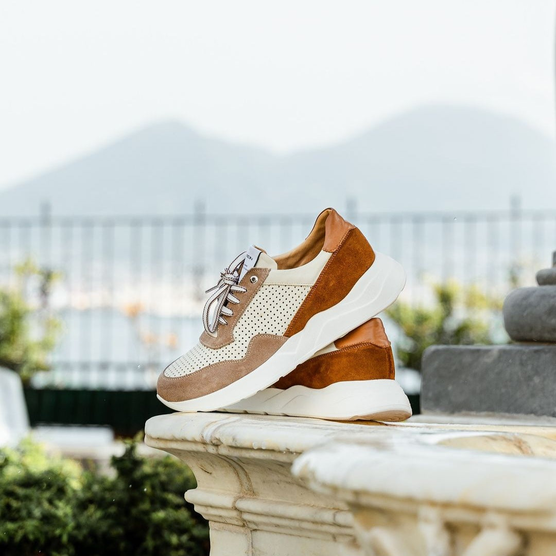 Sneaker Exton 844 bianco cuoio